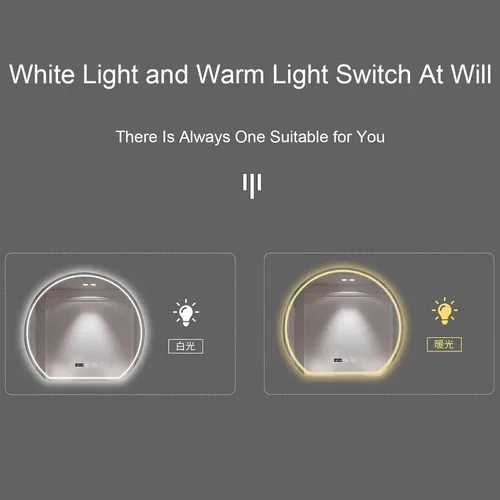 Miniatura 7 de WHYATT Espejo de tocador LED para baño con luz delantera y trasera, espejos de pared con antiniebla, 2 colores (tamaño: pequeño)