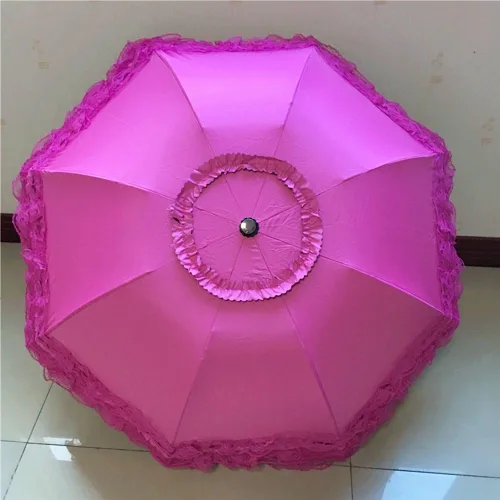 Miniatura 16 de Honeystore Paraguas plegable a prueba de rayos ultravioleta Princess Lace Parasol con cúpula anti-UV