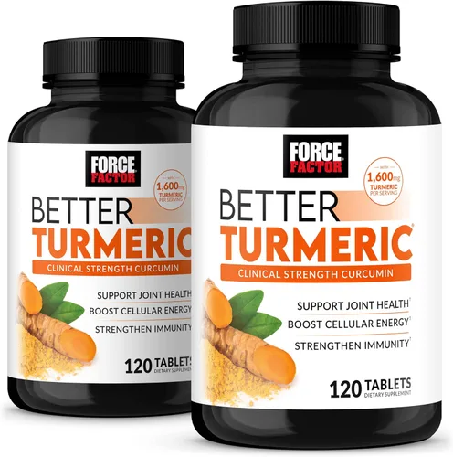 Miniatura 12 de Force Factor Better Turmeric - Paquete de 3 suplementos de apoyo articular con cúrcuma HydroCurc, soporte para articulaciones de fuerza clínica, 360