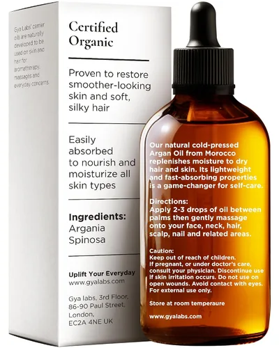 Miniatura 2 de Gya Labs - Aceite de argán marroquí orgánico para el cabello y la piel, reduce el encrespamiento y el cuero cabelludo seco, promueve el crecimiento