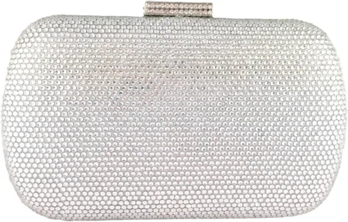 Boutique De FGG Bolsos de noche y embragues brillantes para mujer, bolso de mano de cristal para fiesta formal, bolso de mano con diamantes de