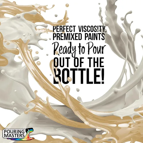 Miniatura 2 de Pintura acrílica para verter, blanco titanio, Pouring Masters - listo para verter – Premium, 32 onzas, pre-mezclado a base de agua – para lienzo