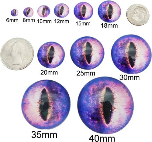 Miniatura 4 de juliewang Wholesale en bulk Assorted Ojo de dragón Cubiertos Cabochons de vidrio redondas para hacer Muñeca y la joyería Configuración