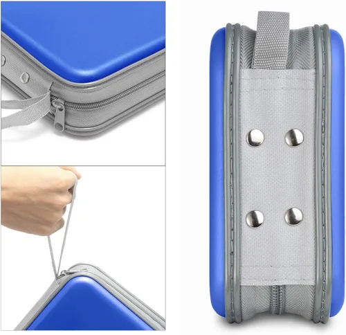 Miniatura 3 de Siveit Funda para CD, capacidad para 40 unidades, para CD/DVD, cartera, de plástico duro, para discos de DVD, carpeta de almacenamiento para Azul