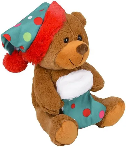 Miniatura 2 de The Dreidel Company Oso de Navidad de Santa con Bota, Oso de Peluche con Barriga, Oso de 9.5 Pulgadas de Peluche Relleno, Juguetes Super Suaves