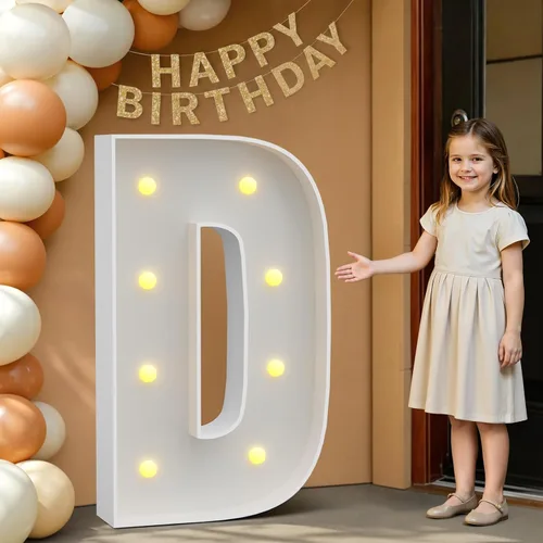 Miniatura 24 de IMPRSV Letras de mosaico iluminadas de marquesina, 4 pies para globos y fiestas, decoración de kit de arco