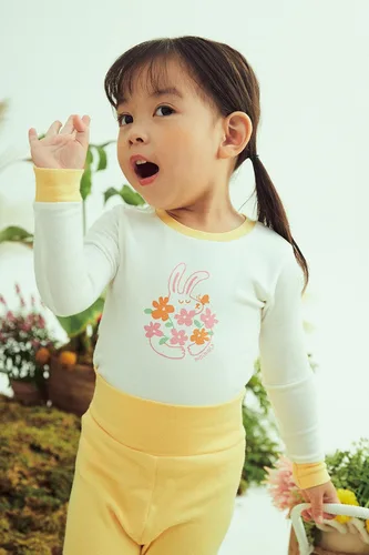 Miniatura 2 de moimoln Pijama de algodón suave para bebés y niñas pequeñas con estampado de flores modales, manga larga, ajuste ceñido
