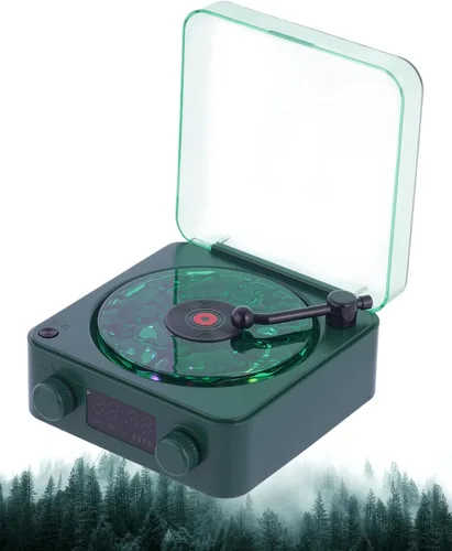 Miniatura 11 de Waves Altavoz Bluetooth de Vinilo, Estilo Reproductor de Discos de Vinilo con Ruido Blanco de Sonido Oceánico, Altavoces Bluetooth Retro con Luz
