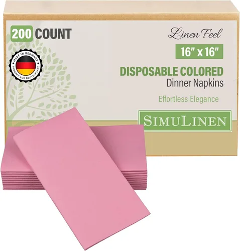 Miniatura 18 de SimuLinen Servilletas de Cena Desechables Amethyst - Servilletas de Papel Moradas con Sensación de Lino Similar a Tela para Bodas, de Lujo 16"x16