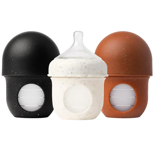 Boon Nursh - Bolsa de silicona reutilizable para biberones - Pezón de flujo lento - Bolsa de silicona para biberones y pezón - Esenciales para la
