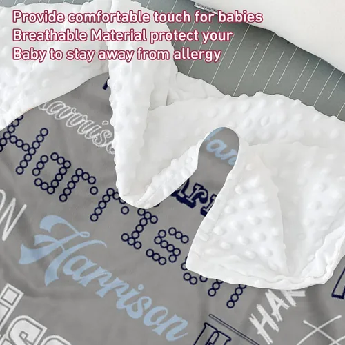 Miniatura 5 de Dyoart Manta personalizada con nombre de bebé, súper suave y cómoda para recién nacidos, mantas personalizadas con nombre, regalos personalizados 14