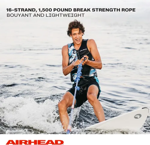 Miniatura 4 de Airhead Cuerda de wakesurf trenzada en espiral, 3 secciones, 16 pies