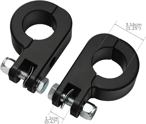 Miniatura 2 de TCMT Universal 32mm 1.25" Kit de montaje de estribos para Harley Touring Road King Street Glide Road Glide Electra Glide Softail Sportster XL 883