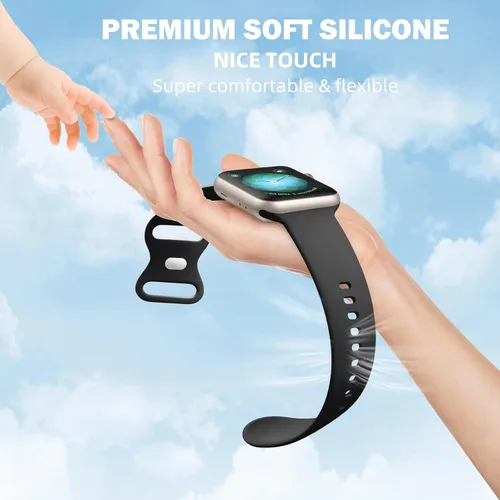 Miniatura 2 de Maledan Paquete de 6 correas compatibles con Apple Watch de 38mm 40mm 41mm 42mm 44mm 45mm 46mm 49mm, mujeres y hombres, correa deportiva de silicona