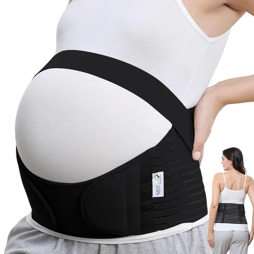 Cinturón de maternidad, marca NEOtech Care (TM), soporte para embarazo, cintura espalda abdomen, corsé, color negro, beige o blanco, m, Negro, 1