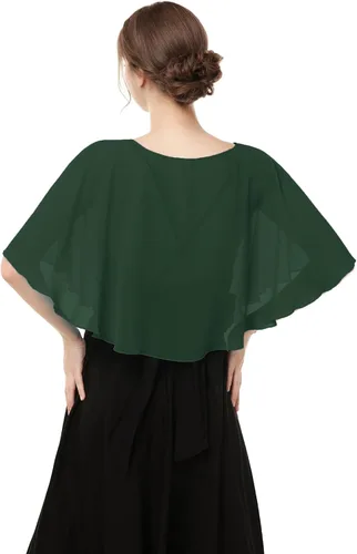 Miniatura 4 de Capelet de gasa para mujer, capas suaves, chales y envolturas para vestido de noche, capa de boda