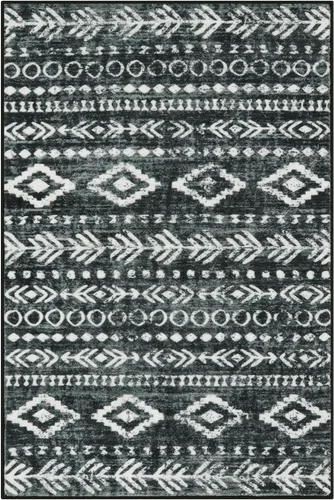 Miniatura 9 de Lahome Alfombra marroquí pequeña de 2 x 3 pies, antideslizante, lavable, para interiores con parte trasera de goma, alfombra moderna de perfil bajo