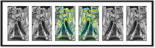 Miniatura 81 de Marco de cómic blanco mate para cómics publicado entre 1938 y 1955 (marco de madera maciza de cómic de la edad dorada) hecho para mostrar 4 cómics