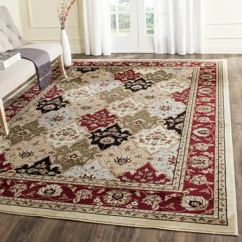 Miniatura 12 de SAFAVIEH Lyndhurst Collection - Alfombra de pasillo, 2 pies 3 pulgadas x 6 pies, multicolor y rojo, diseño oriental tradicional, no desprende pelusa