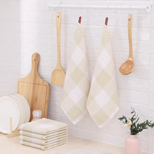 Miniatura 7 de Homaxy Trapos de cocina a cuadros de 100% algodón, 12 x 12 pulgadas, paños de cocina súper suaves y absorbentes, de secado rápido, paquete de 6