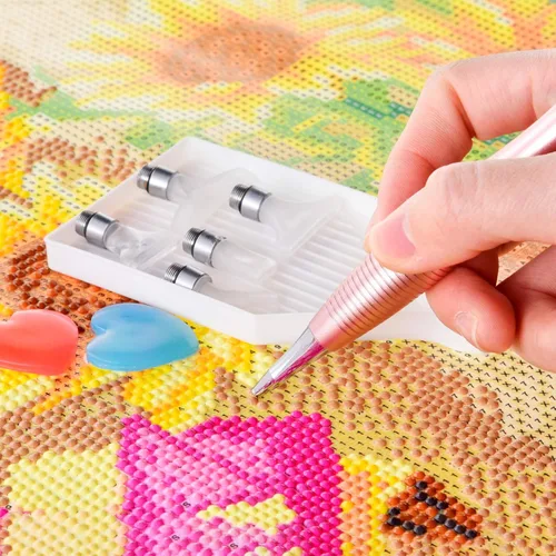 Miniatura 7 de benote Herramientas de accesorios para bolígrafo de pintura de diamante, puntas cuadradas y redondas de metal, punta ergonómica de diamante, punta