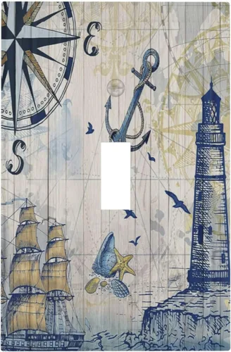 Miniatura 75 de Cubiertas de Salida Triple Basculante con Hojas de Plantas de Eucalipto Azul en Acuarela Floral, Placa Frontal Decorativa de 3 Posiciones, Cubierta