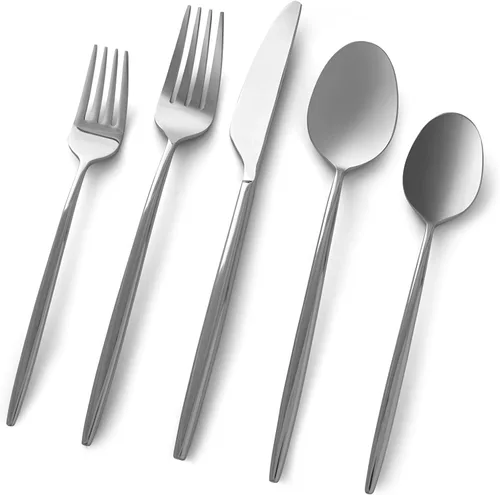 Cambridge Silversmiths Gaze Mirror - Juego de cubiertos de 20 piezas, servicio para 4, plateado Espejo plateado