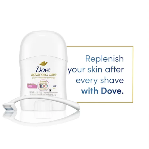 Miniatura 5 de Dove Advanced Care Desodorante, tamaño viaje, acabado transparente, paquete de 6 – Mini desodorante en barra, 0.5 onzas Ea