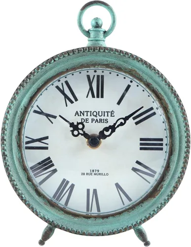 Miniatura 10 de NIKKY HOME Reloj de mesa dorado, reloj de estante y escritorio silencioso sin tictac, funciona con pilas, diseño clásico, decoración decorativa
