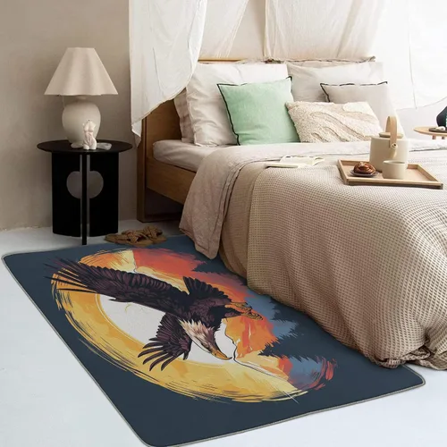 Miniatura 3 de Alfombra de águila calva de 2 x 3 pies, alfombra de águila, alfombra de pájaros para entrada, sala de estar, dormitorio, alfombra de águila calva
