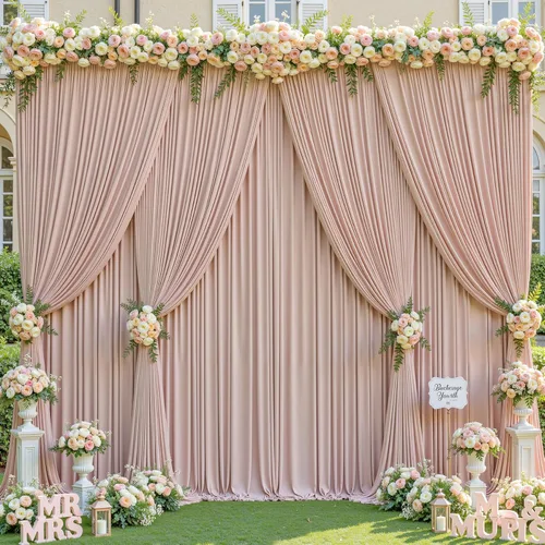 Miniatura 46 de Cortinas de fondo azul bebé de 8 x 10 pies para bodas, cortinas de fondo de poliéster sin arrugas, para baby shower, fiestas de cumpleaños