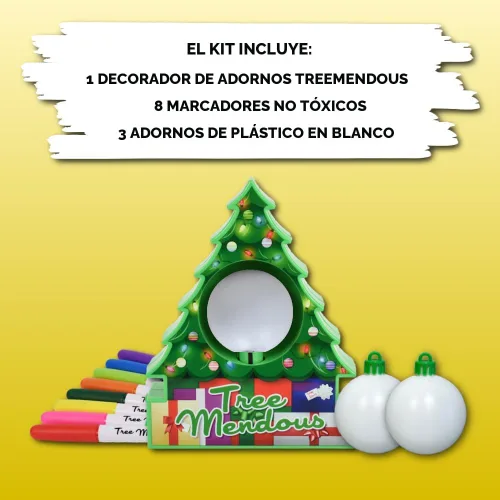 Miniatura 7 de Treemendous - Juego de decoración de adornos para árbol de Navidad y paquete de 6 adornos combinados - Actividad de artesanías y manualidades