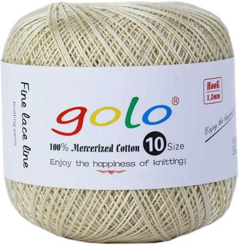 Miniatura 30 de Golo - Bolas de hilo para crochet de algodón tamaño 10, color algodón para crochet D-Fresa D078-fresa