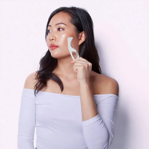 Miniatura 3 de STICKON Herramienta de masaje de raspado Gua Sha de acero inoxidable Herramientas IASTM gran herramienta de movilización de tejidos blandos (forma L)