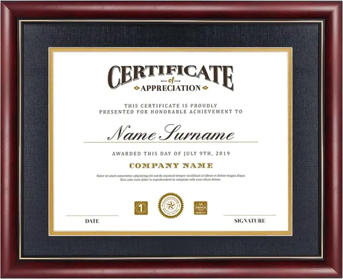 Miniatura 12 de GraduatePro Marco de diploma de certificado de 8.5 x 11, madera maciza y acrílico con protección UV, acabado cereza con ribete dorado