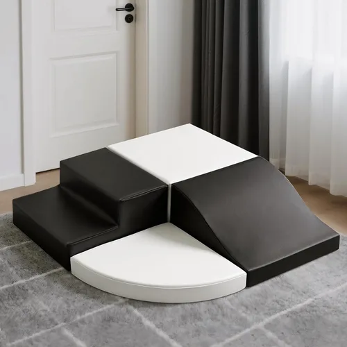 Miniatura 10 de TODIBY Juguetes de Escalada de 4 Piezas para Niños Pequeños: Cuero PU - Juego Suave de Escalada para Niños Pequeños - Bloques de Escalada de Espuma