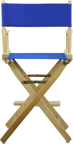 Miniatura 3 de Casual Home - Silla de director de 24.0 in, marco natural con lienzo azul real, altura de mostrador