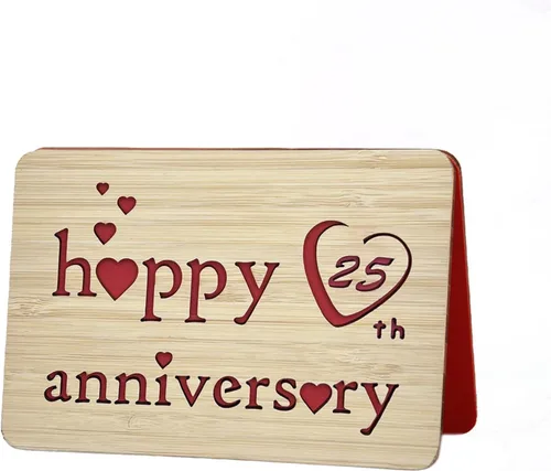 Miniatura 14 de Tarjeta de felicitación de madera para el primer aniversario, hecha a mano, 1 año, aniversario de boda, tarjeta de primer aniversario para ella, él
