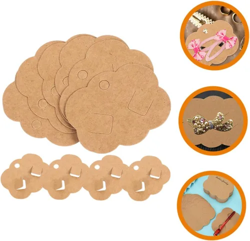 Miniatura 8 de EXCEART 200pcs Accesorios para el cabello Tarjetas de exhibición Clip de recogida de cartón joyería tarjeta de exhibición de joyería Diadema