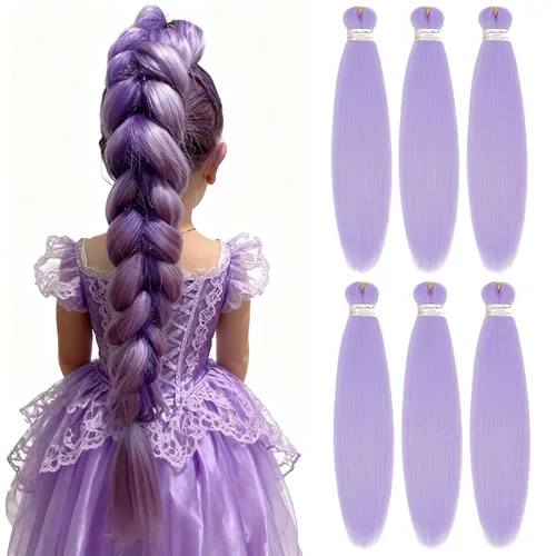 Miniatura 33 de Liang Dian Cabello para hacer trenzas, Cabello estirado para hacer trenzas, 12 pulgadas, 8 paquetes, color ombre púrpura, para sellar en agua