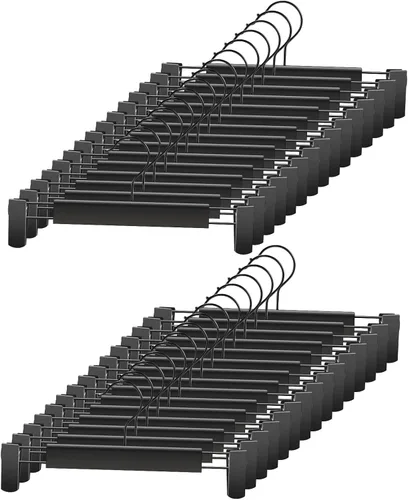 Miniatura 17 de GUANJUNE Perchas para pantalones, soportes para faldas que ahorran espacio con ganchos giratorios de 360°, clips ajustables, perchas para Rosa