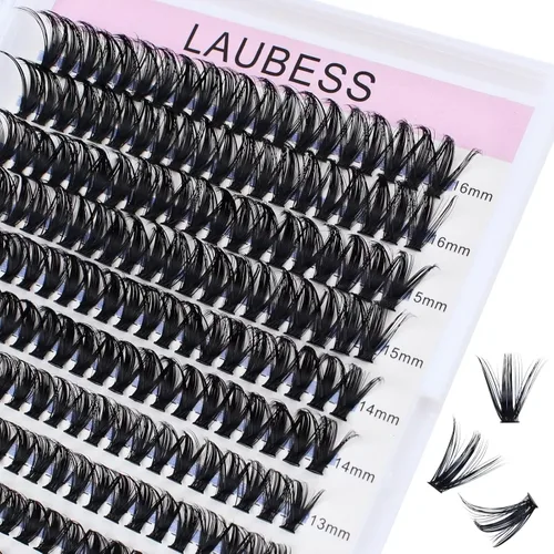 Pestañas en racimo para extensiones con volumen, 50D, distintas longitudes, rizo D, kit de 240 pestañas en racimo para colocar en casa (50D-0.07D,