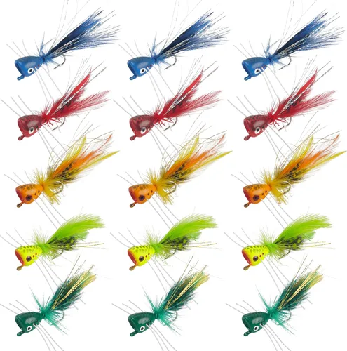 Miniatura 9 de OROOTL Kit de moscas para pesca con mosca, coloridos señuelos de pesca con mosca, flotadores de espuma, accesorios para trucha, panfish bluegill