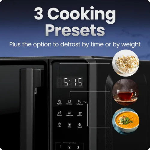 Miniatura 3 de Chefman Horno microondas para encimera de 0.7 pies cúbicos, 700 vatios con 10 niveles de potencia, 6 ajustes de cocción preestablecidos con cocción