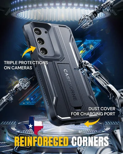 Miniatura 6 de CaseBorne Compatible con Samsung Galaxy S23, resistente funda protectora multicapa de cuerpo completo con soporte, sin pantalla