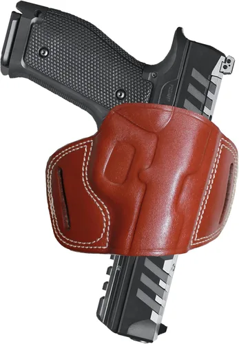 Miniatura 23 de YT HOBBY Funda para pistola de cuero hecha a mano con deslizamiento rápido en la cintura OWB Marrón - mano derecha