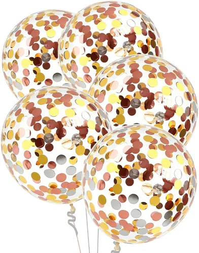 Miniatura 21 de 25 globos de confeti amarillo, globos de látex transparente de 12 pulgadas de grosor con confeti en el interior para fiesta de cumpleaños, baby