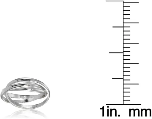 Miniatura 4 de Hoops & Loops Anillo triple entrelazado de plata esterlina pulido, Metal