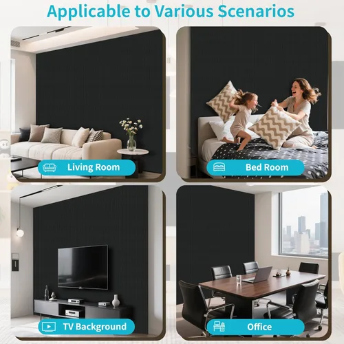 Miniatura 6 de EVERECO Paquete de 12 paneles acústicos grandes, 47.2 x 23.6 x 0.4 pulgadas, paneles insonorizados para pared, adecuados para sala de prensa, Negro