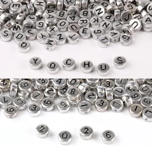 Miniatura 13 de 1000 cuentas redondas blancas de números acrílicos de 0.16 x 0.27 pulgadas, figura colorida de 0-9 pulgadas, cuentas para hacer joyas y pulseras